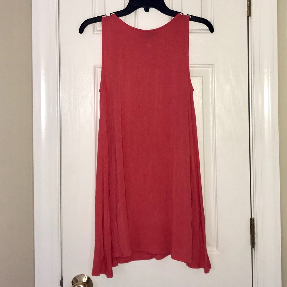Loose Sleeveless Coral Mini Dress